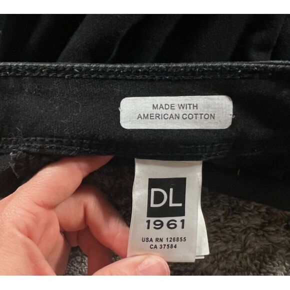 Dl1961 Jeans Womens 27 Black Angel Skinny Ankle 4 Way Mid Rise Stretch Raven - Picture 11 of 14